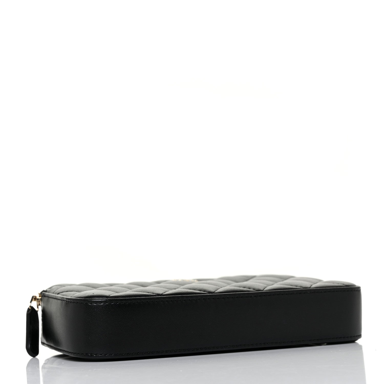 Chanel Iridescent Lambskin Quilted Pearl Clutch With Chain Black 4 of 10