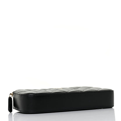Chanel Iridescent Lambskin Quilted Pearl Clutch With Chain Black 4 of 10