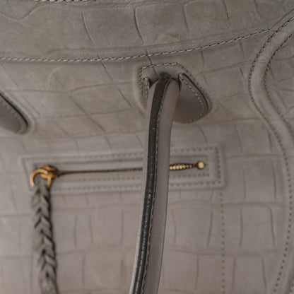 Celine Crocodile Embossed Nubuck Large Phantom Luggage Grey 10 of 12