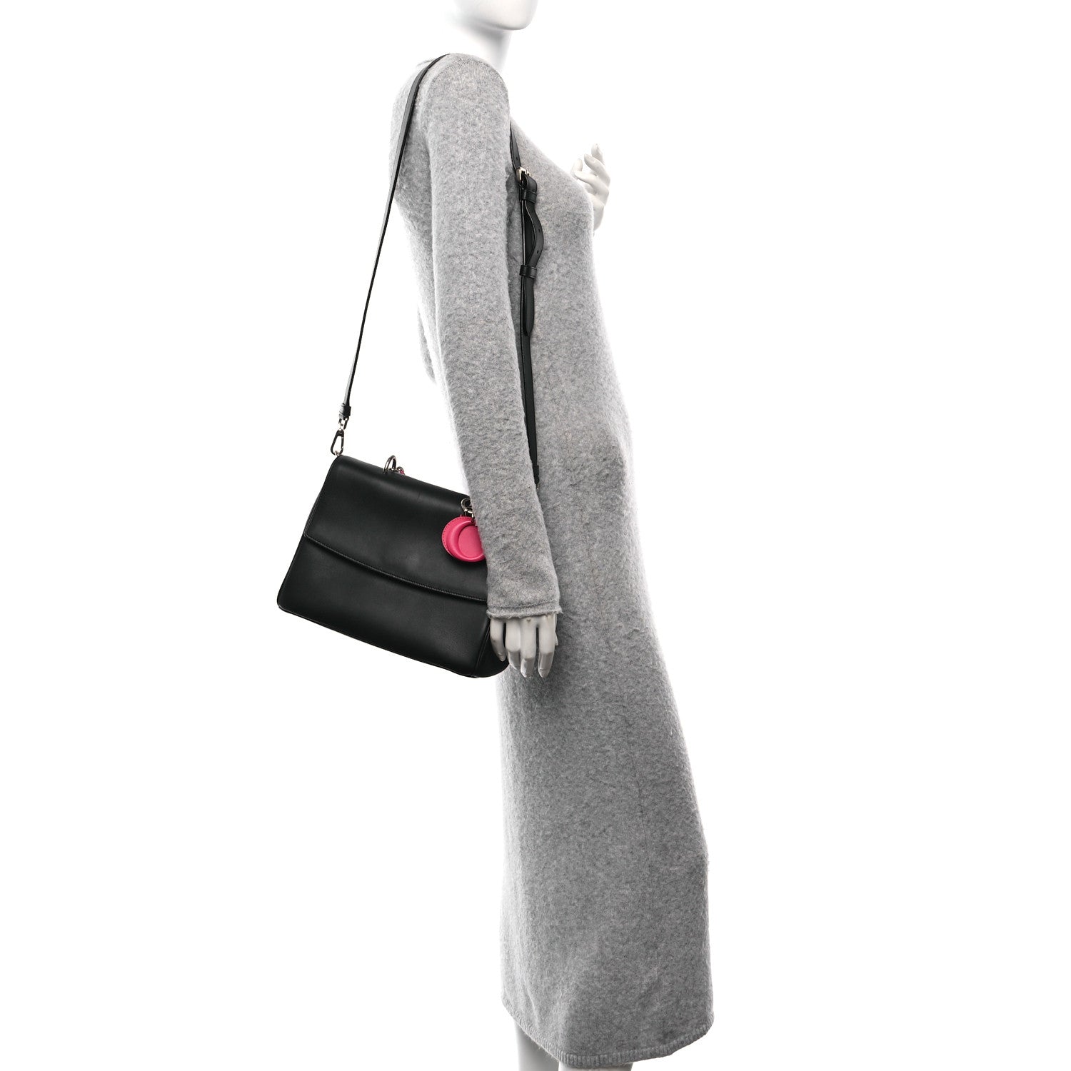 Christian Dior Smooth Calfskin Small Bi-Color Be Dior Flap Black Pink 2 of 9