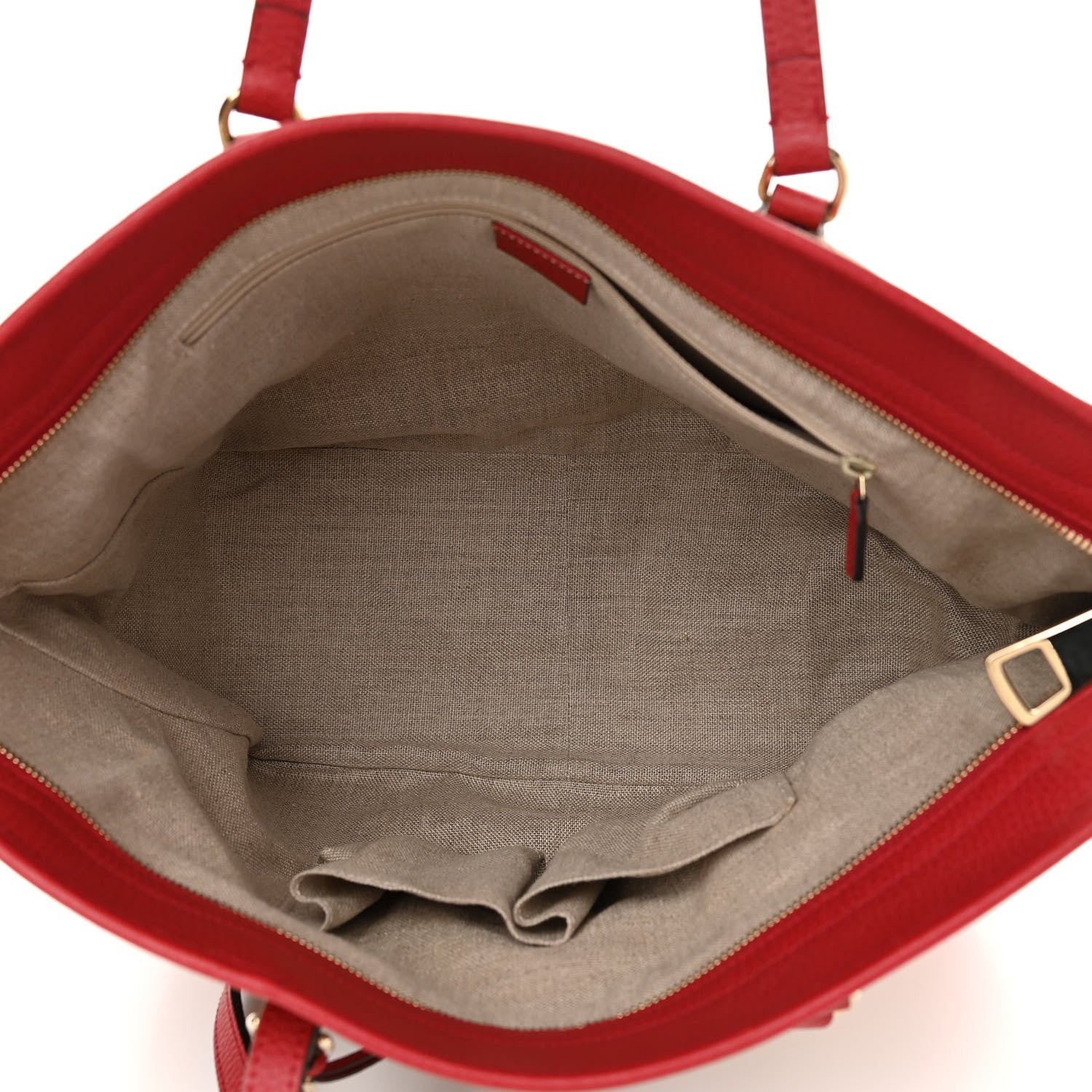 Gucci Monogram Bree Zippered Tote Beige Red 5 of 10
