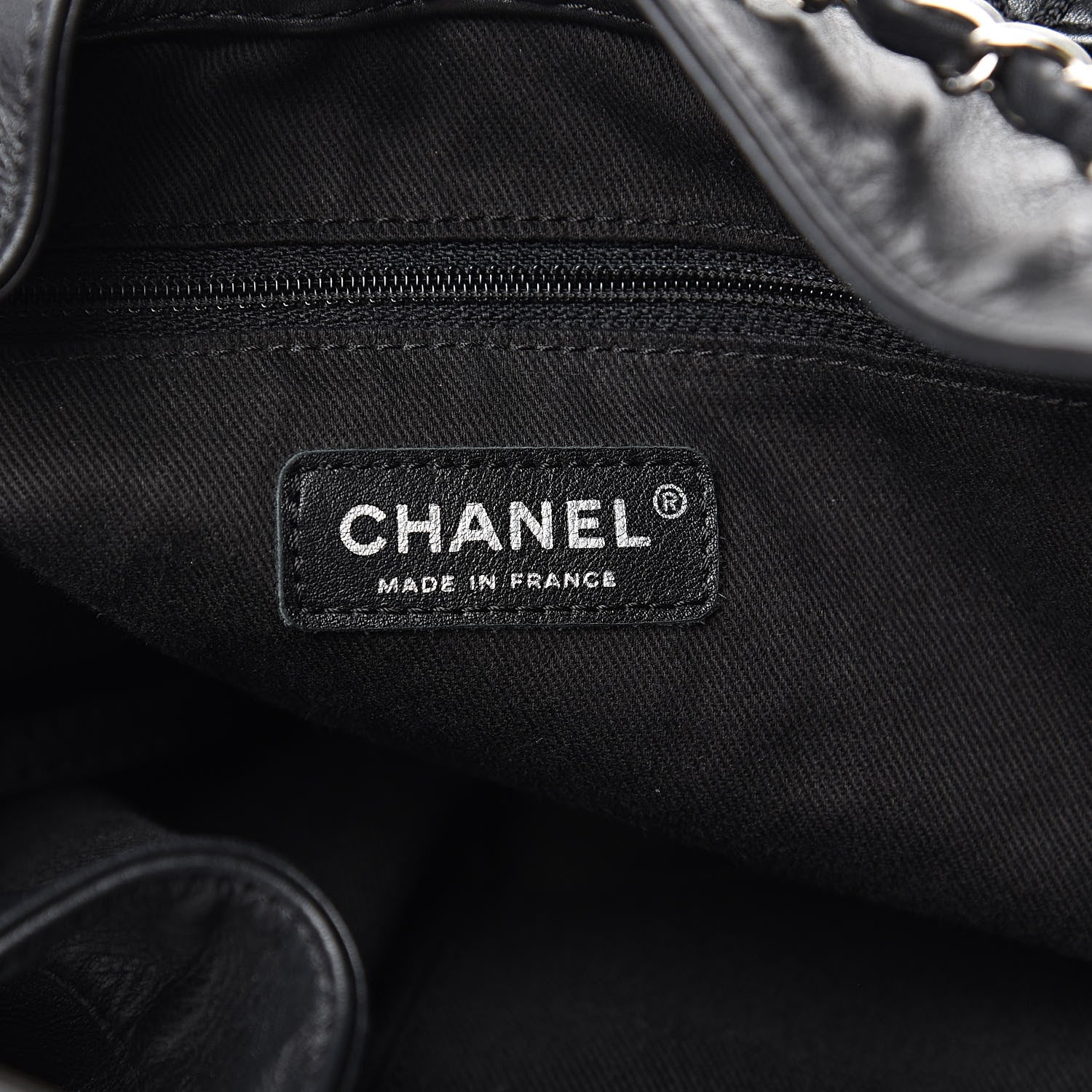 Chanel Calfskin Drawstring CC Bucket Bag Black 6 of 12