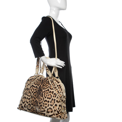 Saint Laurent Calf Hair Printed Oversized Muse Snow Leopard 2 of 20
