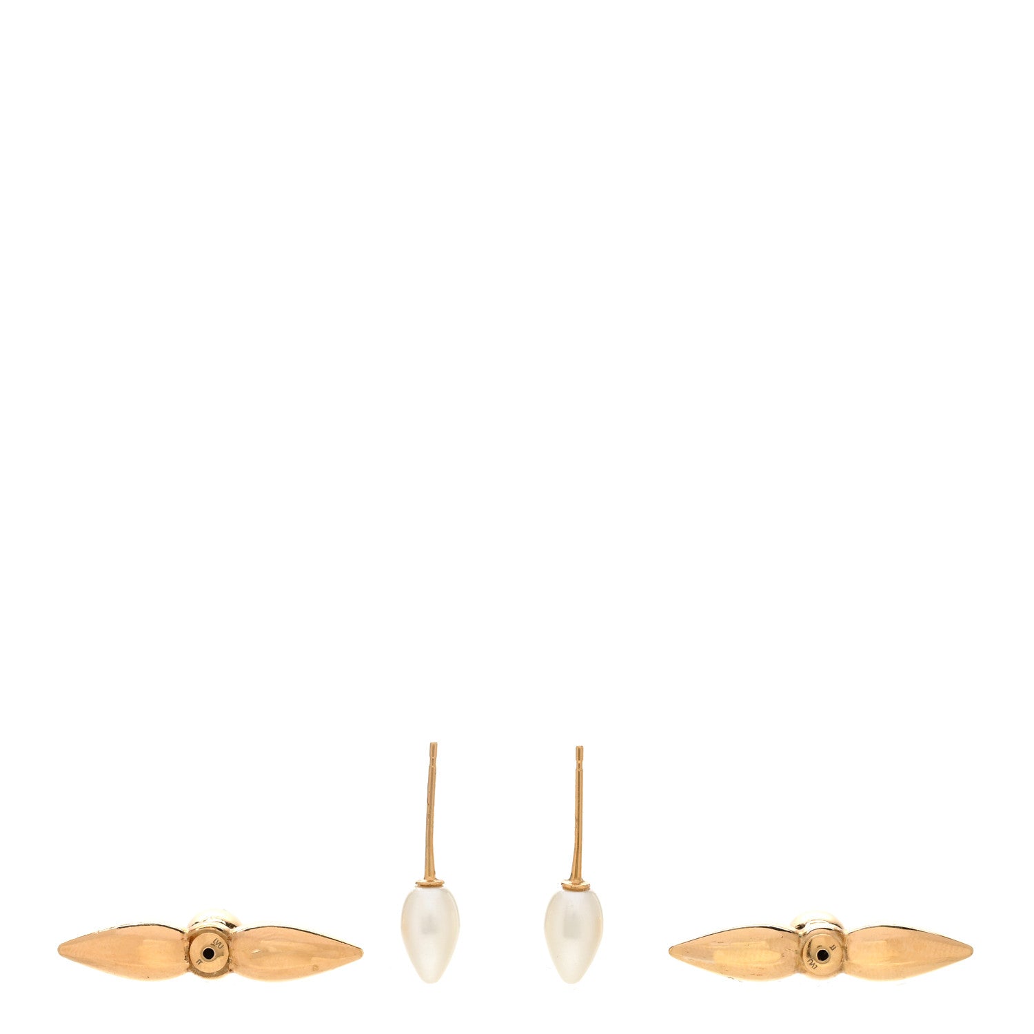 Louis Vuitton Pearl Louisette By Night Earrings Gold 3 of 6