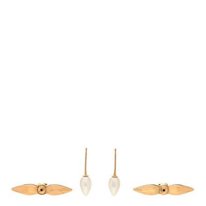 Louis Vuitton Pearl Louisette By Night Earrings Gold 3 of 6