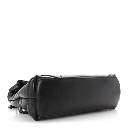 Saint Laurent Lambskin Quilted Monogram Monochrome Small Loulou Puffer Chain Satchel Black 4 of 9