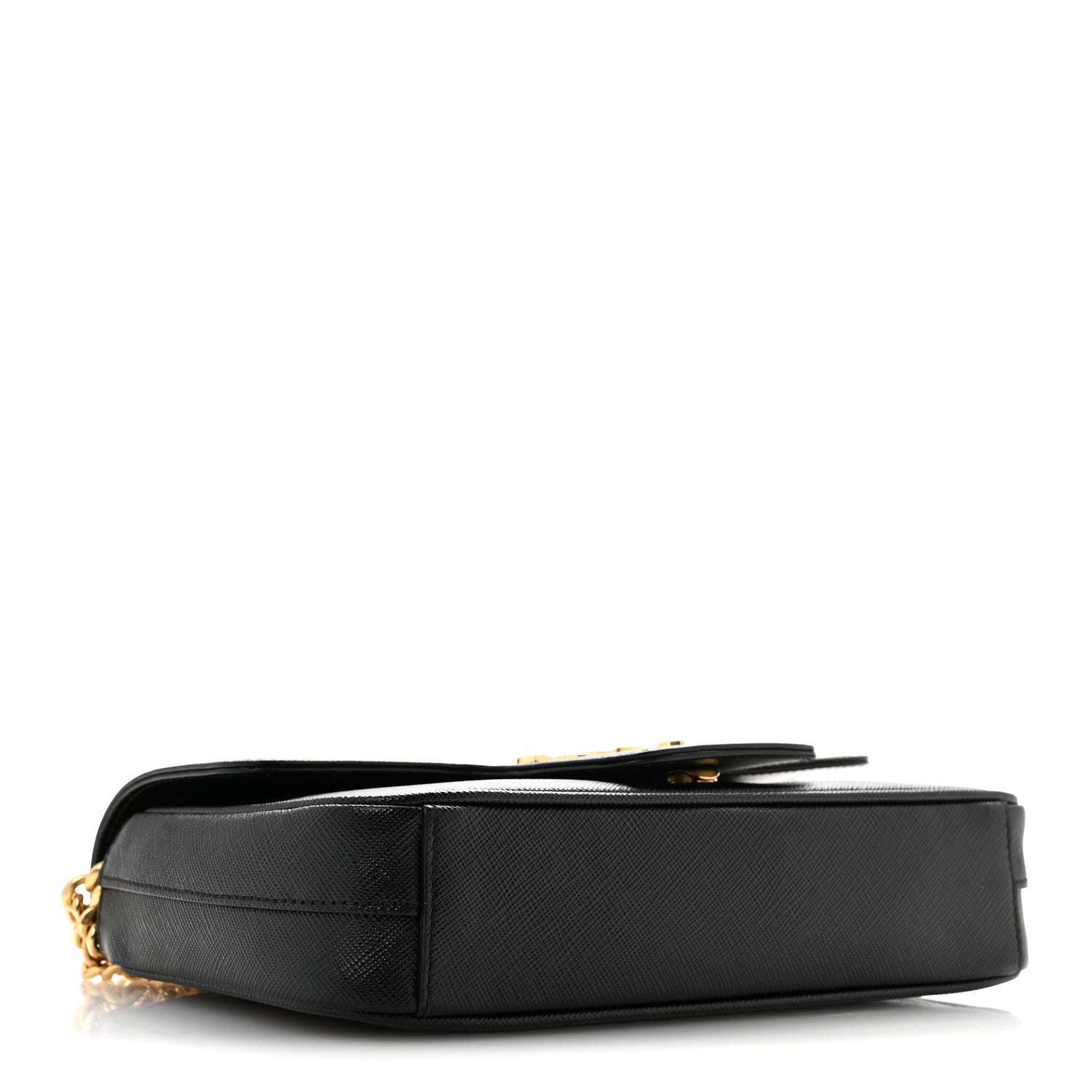 Prada Saffiano Flap Shoulder Bag Black 4 of 16