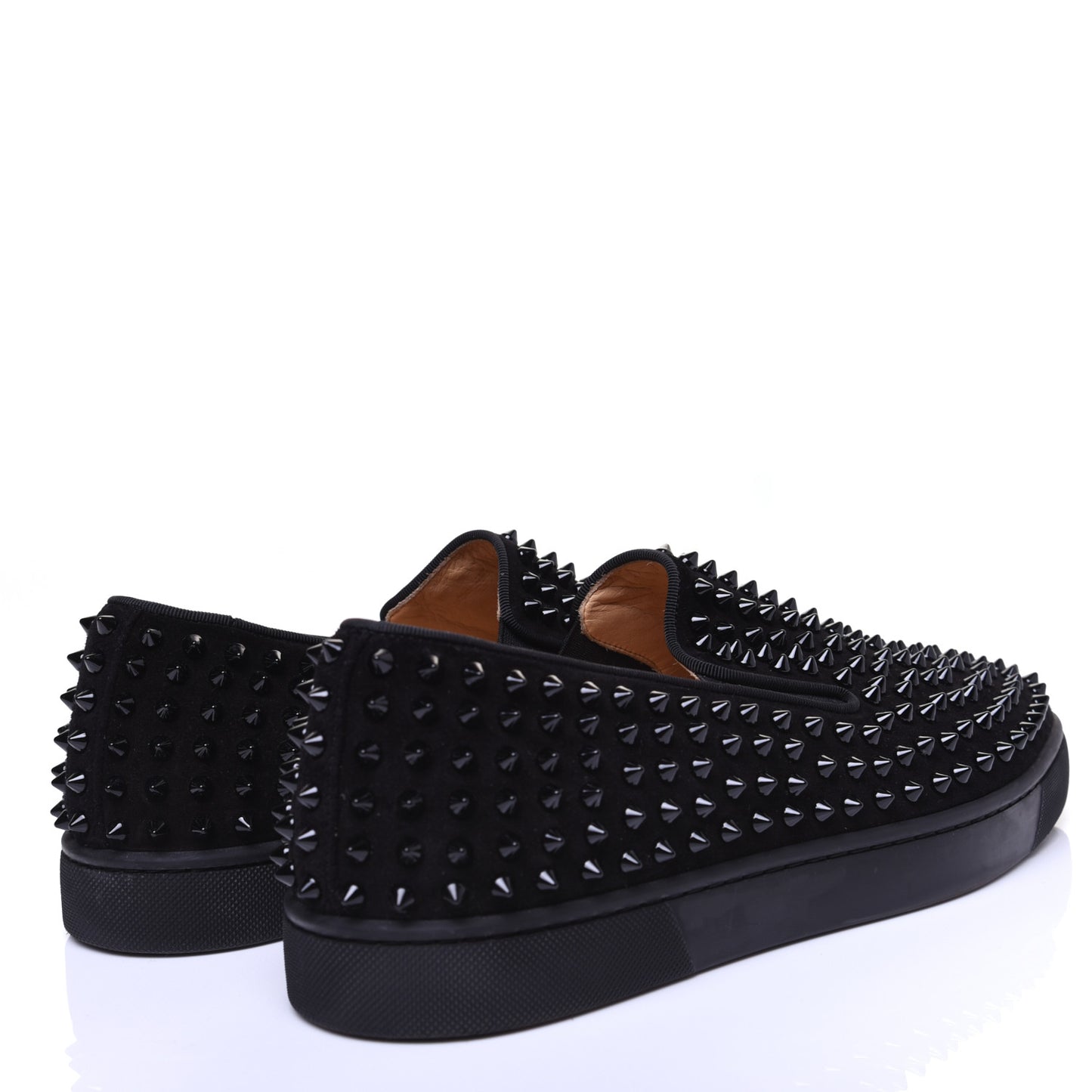 Velvet Spikes Mens Roller Boat Flats 44 Black