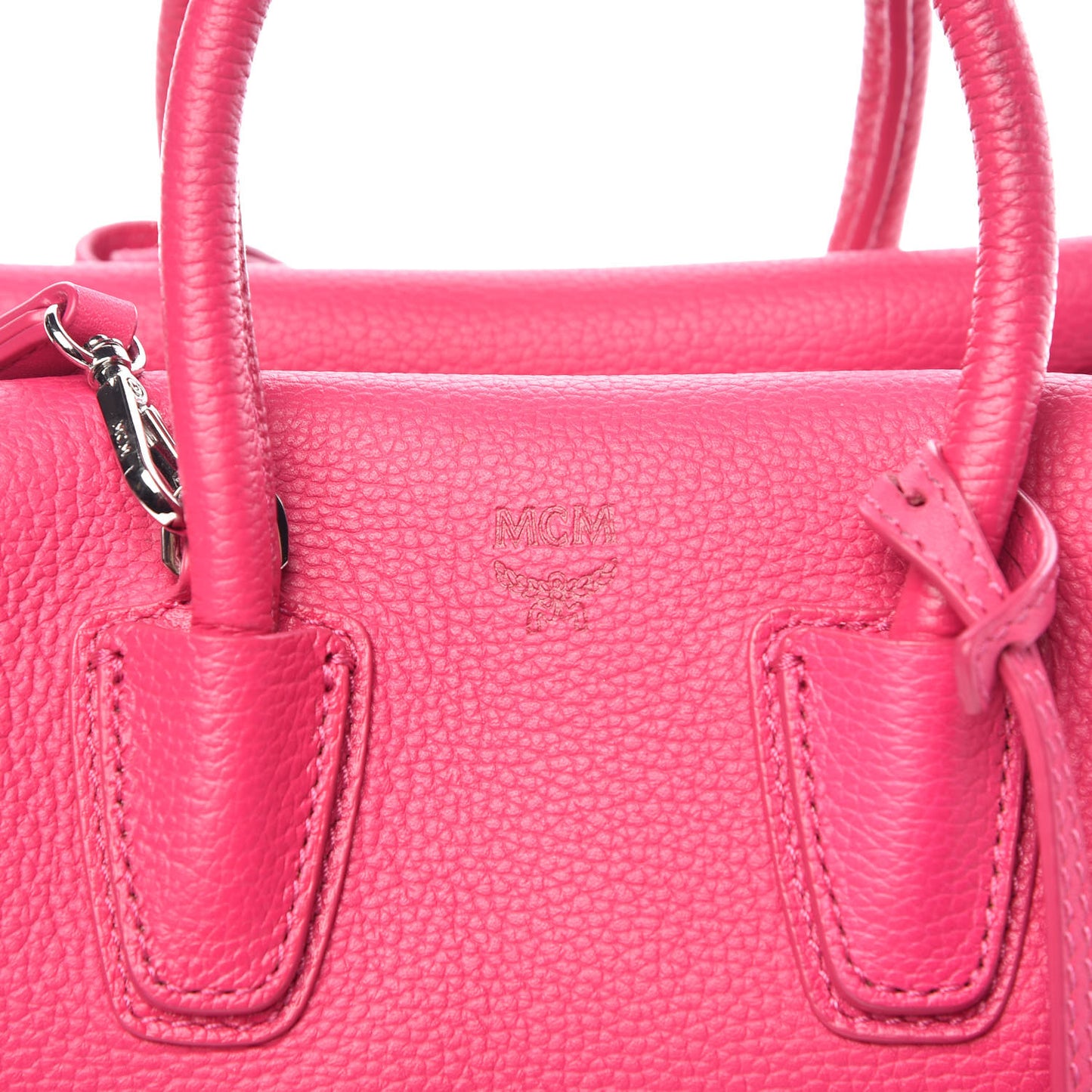 Grained Calfskin Mini Milla Tote Beetroot Pink