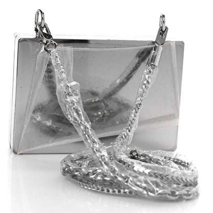 Alexander Wang Crystal Credit Card Wangloc Minaudiere Clutch Silver 3 of 9