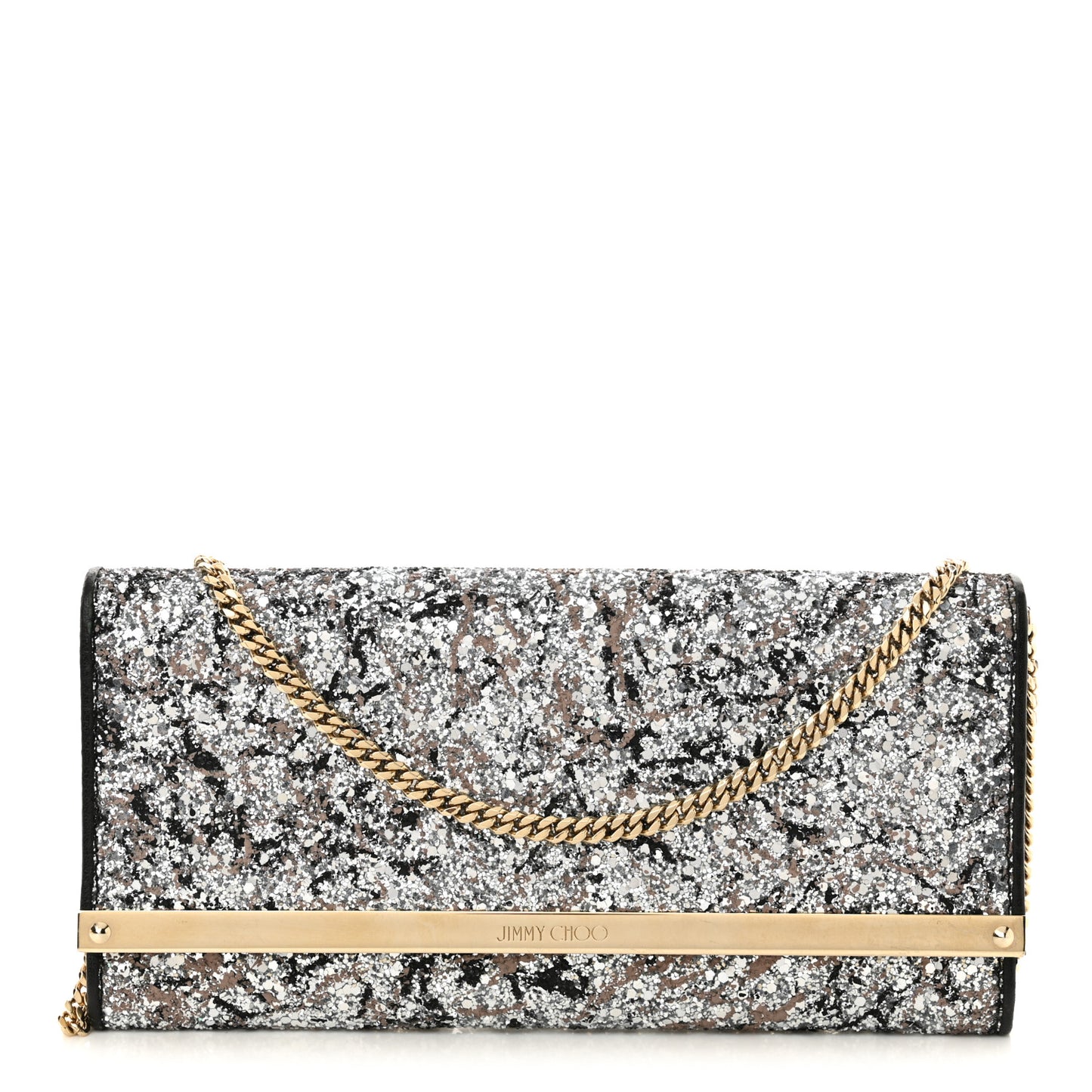 Glitter Milla Wallet on Chain Silver