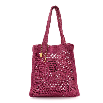 Chloe Raffia Summer Banana Tote Fuchsia Rose 1 of 9