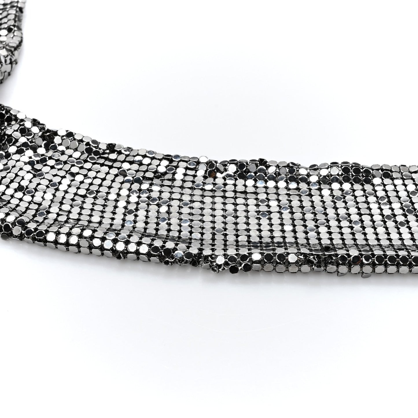 Lambskin Quilted Chain Mail Shoulder Bag Black