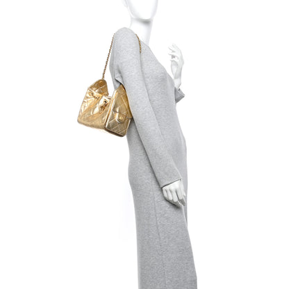 Chanel Metallic Caviar Quilted Mini Chanel 25 Handbag Gold 2 of 11