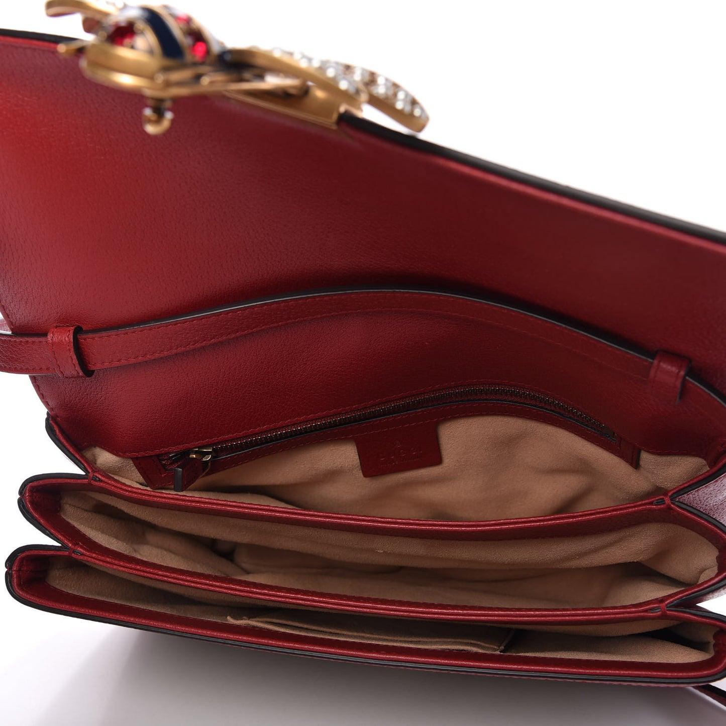 GG Supreme Monogram Medium Queen Margaret Shoulder Bag Red