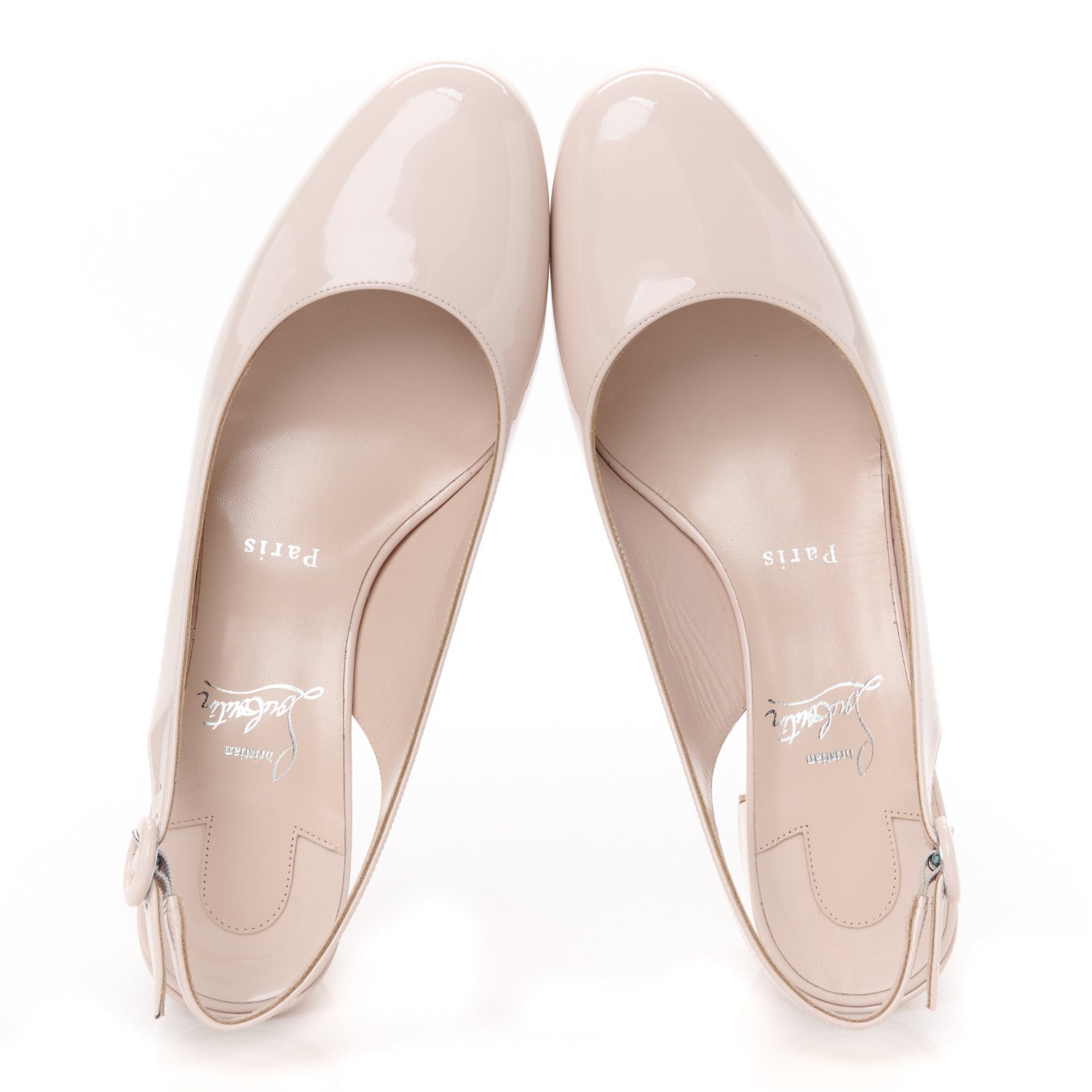 Christian Louboutin Patent So Jane Sling 55 Pump 39 Leche 2 of 9