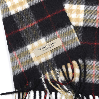 Burberry Cashmere Vintage Check Icon Stripe Scarf Black 3 of 3