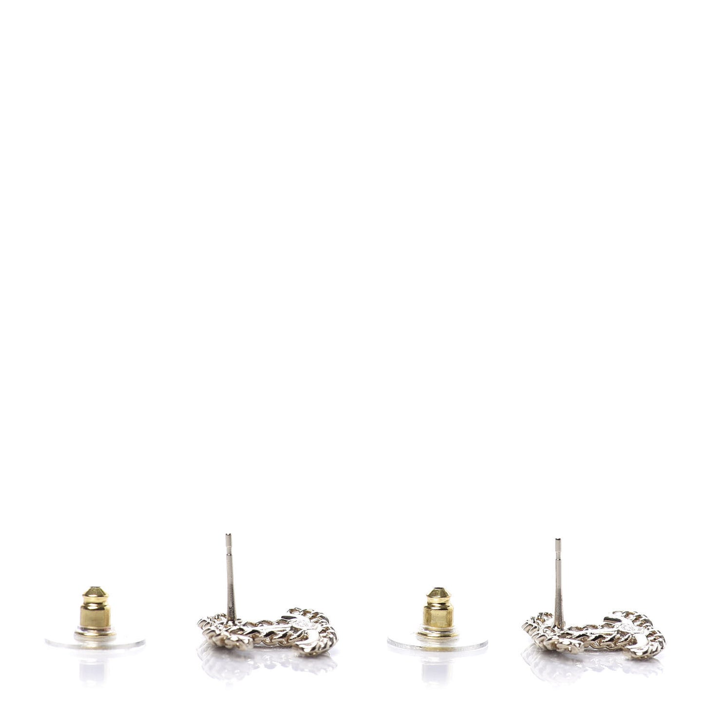 Crystal Chain CC Earrings Gold