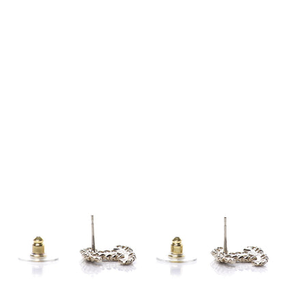 Chanel Crystal Chain CC Earrings Gold 4 of 5