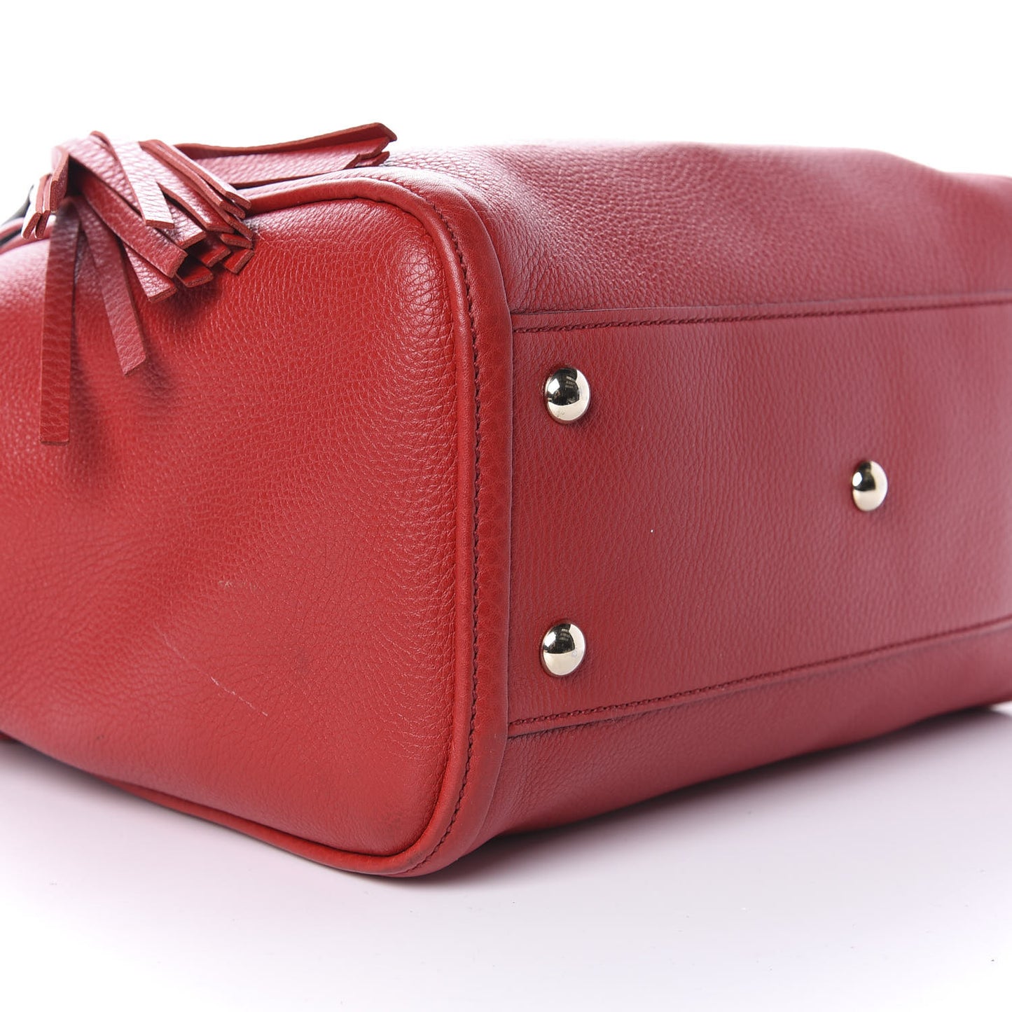 Pebbled Calfskin Small Soho Shoulder Bag Red
