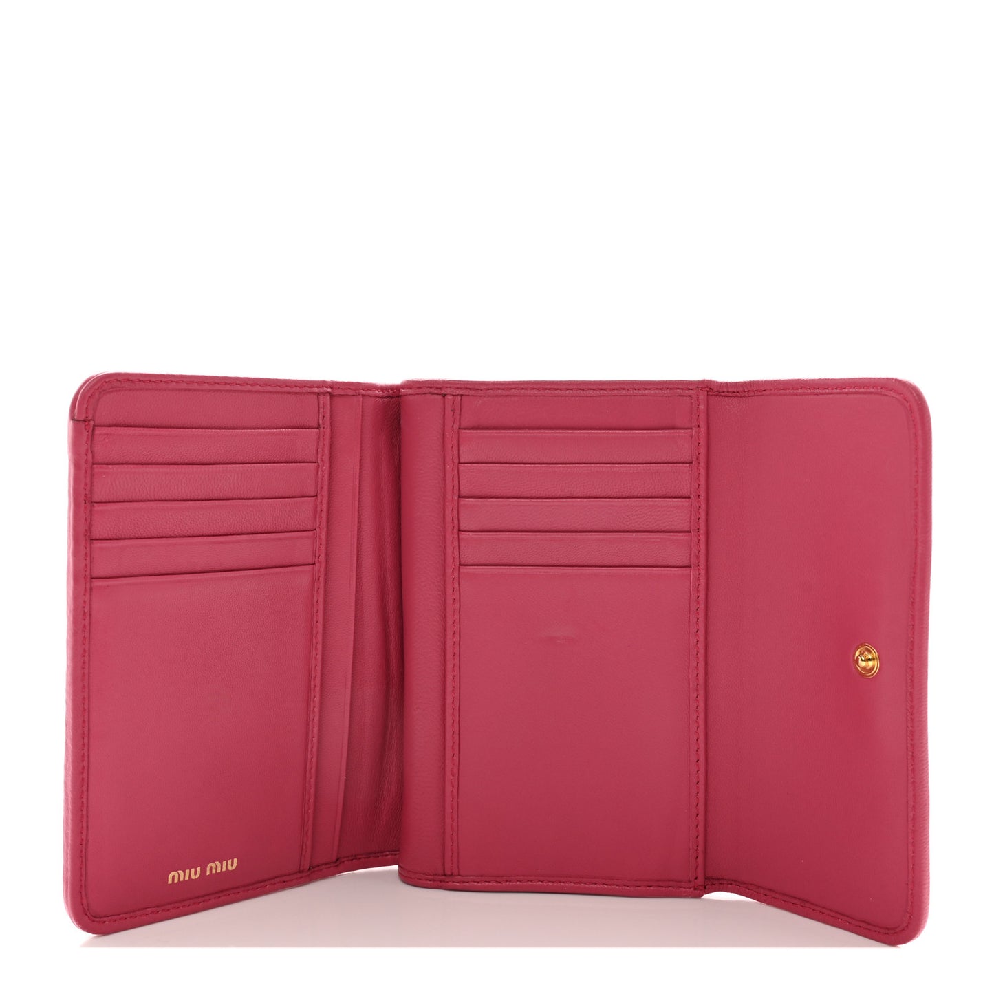 Nappa Matelasse Flap Tri-Fold Wallet Geranio