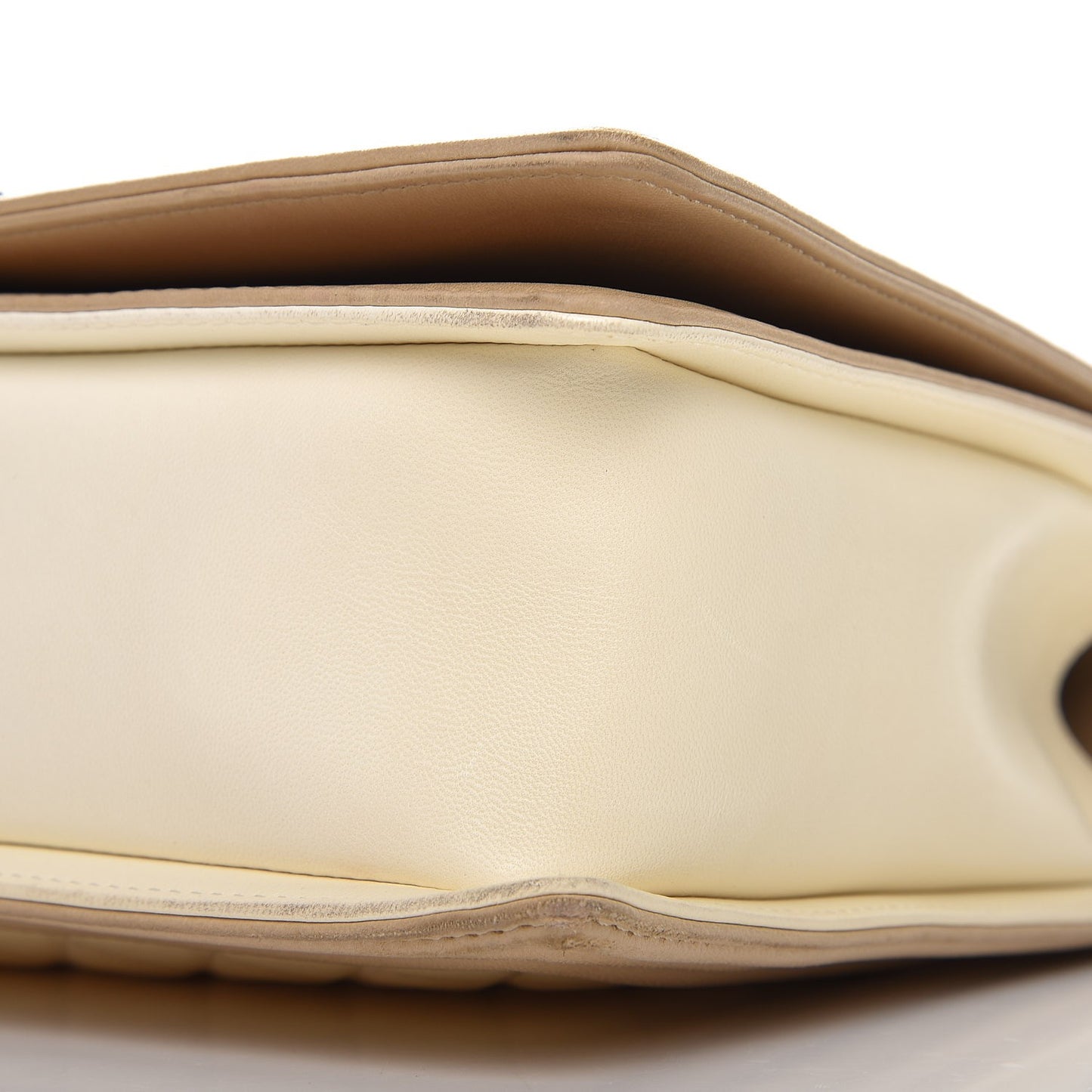 Lambskin Quilted Large Boy Flap Light Beige Dark Beige