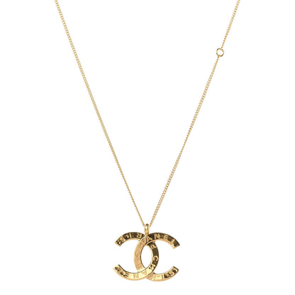 Chanel Metal CC Paris Button Necklace Gold 2 of 4