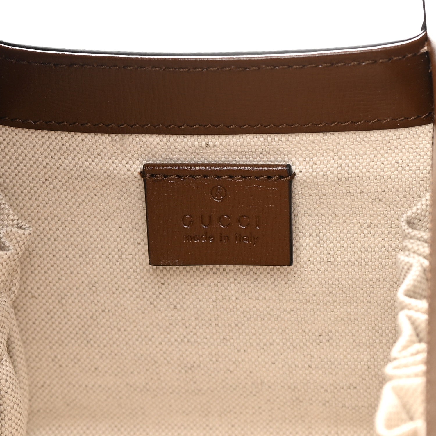 Gucci GG Supreme Monogram Azalea Calfskin Mini Horsebit 1955 Foldover Top Handle Bag Beige Ebony Brown Sugar 6 of 11