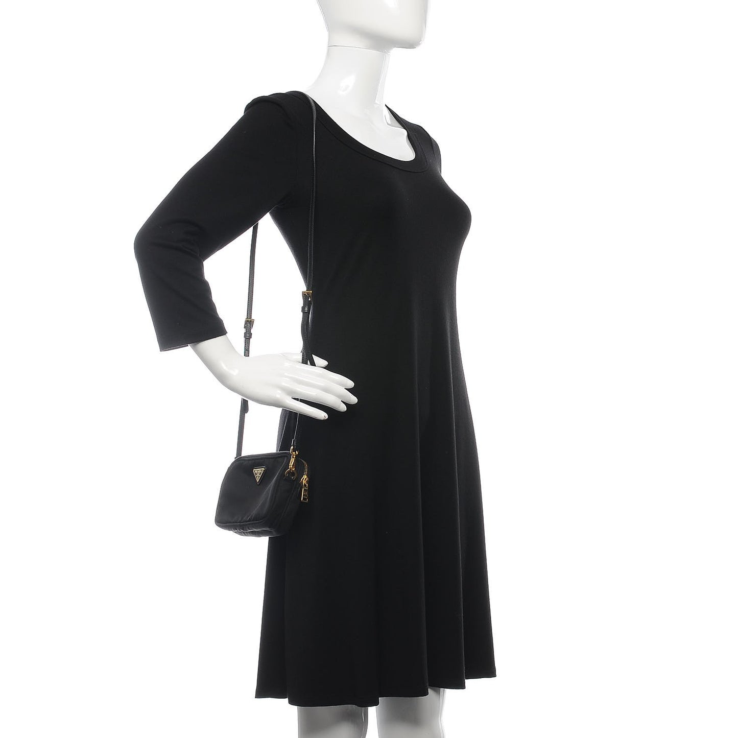 Tessuto Nylon Convertible Crossbody Wristlet Black