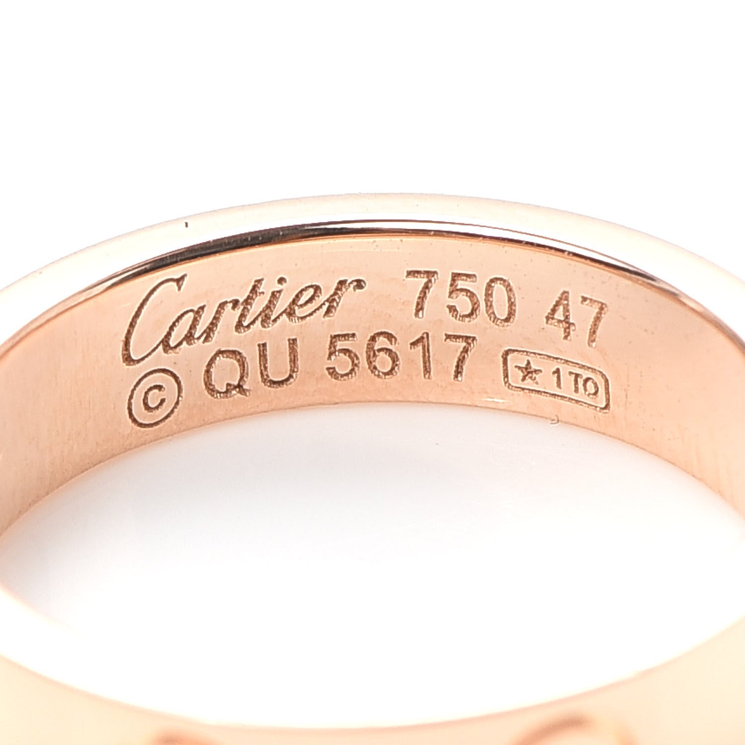 Cartier 18K Pink Gold Diamond 4mm LOVE Wedding Band Ring 47 4 4 of 4