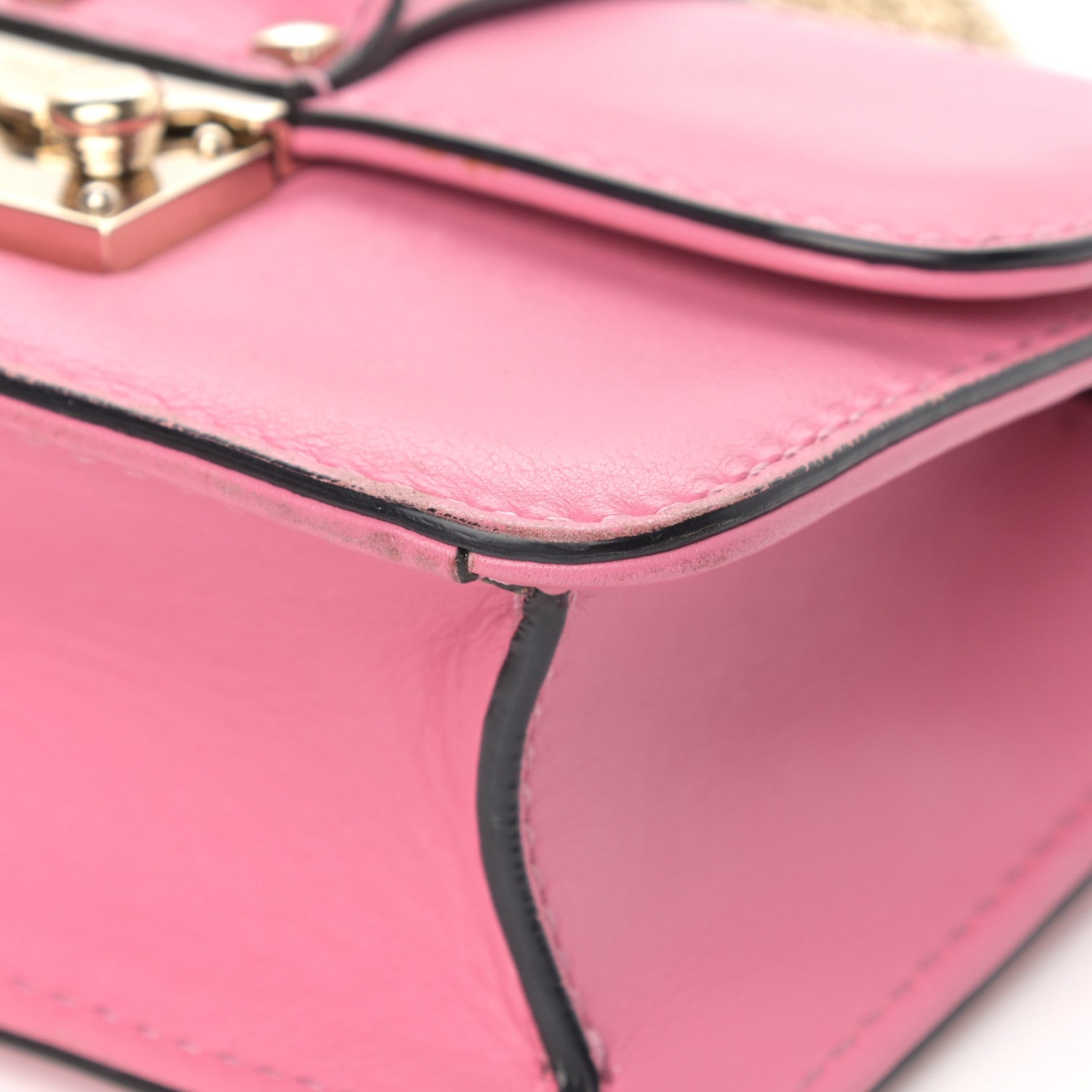 Valentino Garavani Vitello Mini Glam Lock Rockstud Flap Ninphea 16 of 39