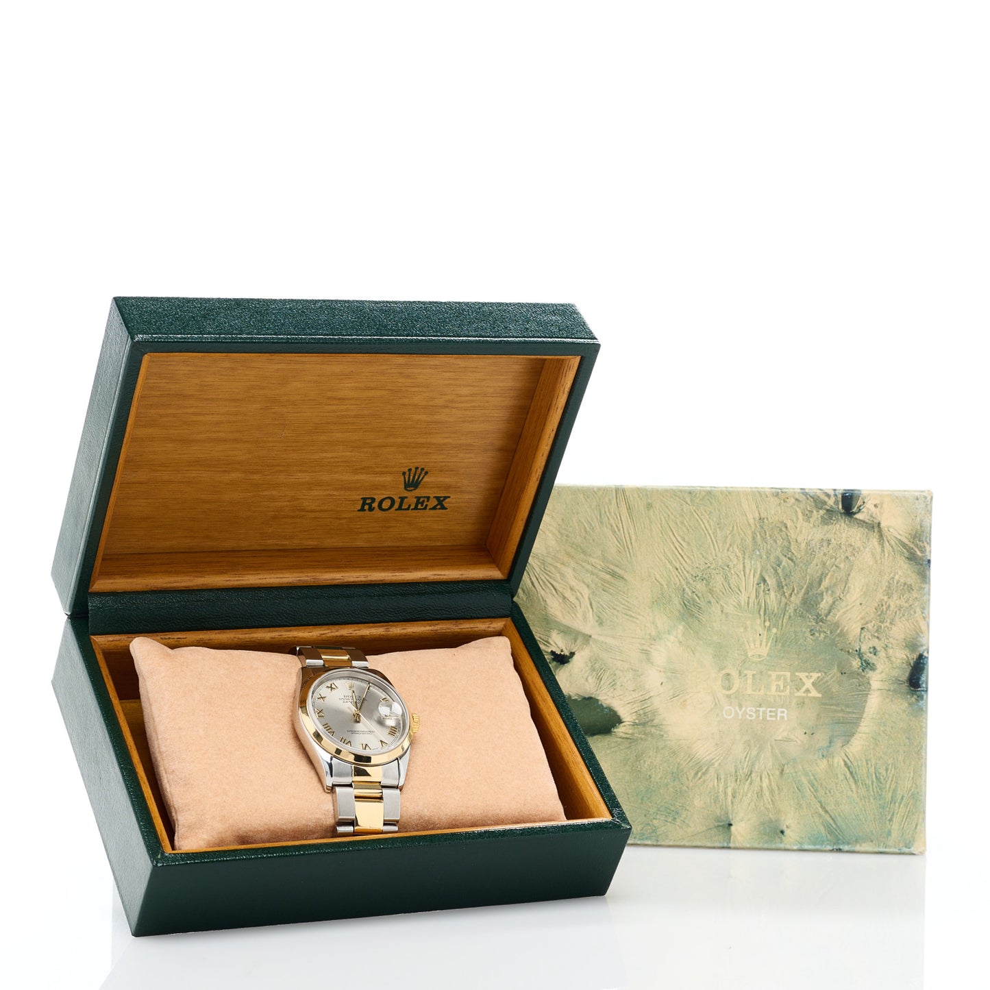 Stainless Steel 18K Yellow Gold 36mm Oyster Perpetual Datejust Watch Silver Roman
