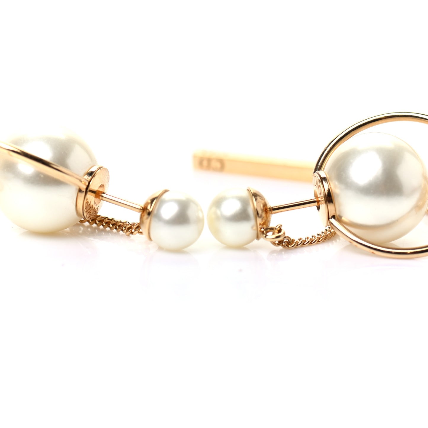Pearl Tribales Dangle Chain Earrings Gold