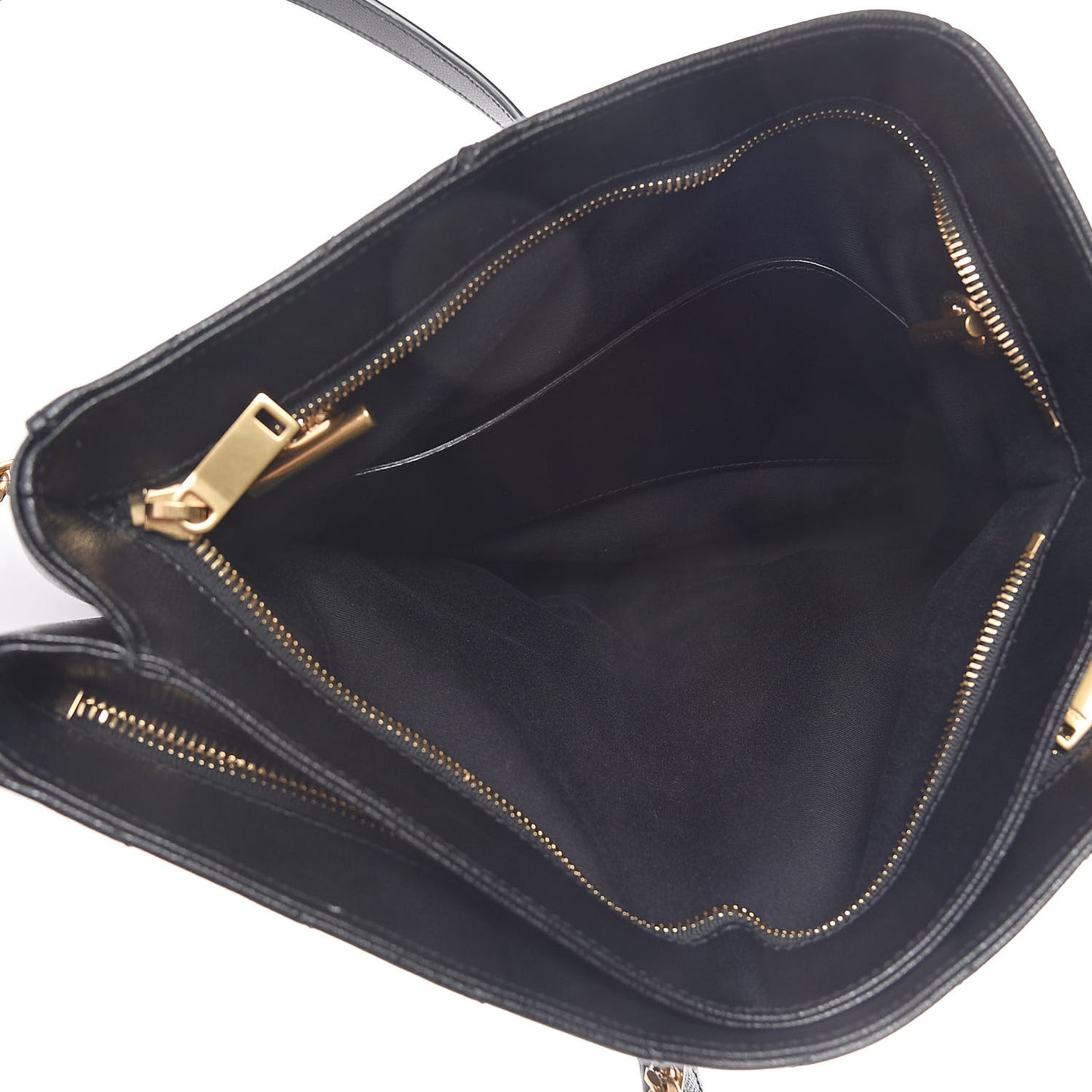 Grain De Poudre Matelasse Chevron Medium Tribeca Shopping Bag Black