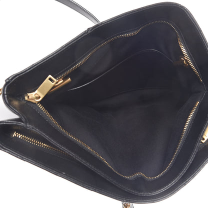 Saint Laurent Grain De Poudre Matelasse Chevron Medium Tribeca Shopping Bag Black 5 of 10