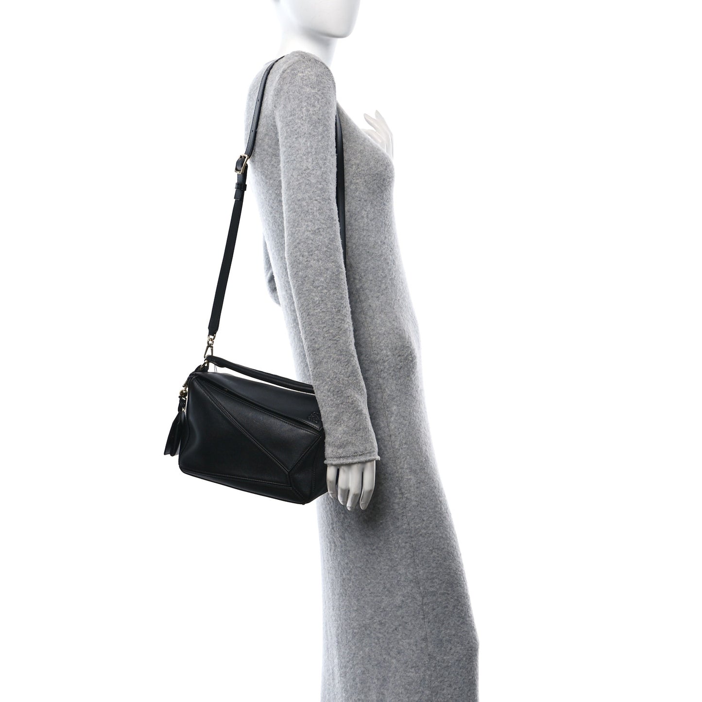 Nappa Lambskin Small Featherlight Puzzle Bag Black