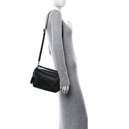 Loewe Nappa Lambskin Small Featherlight Puzzle Bag Black 3 of 11