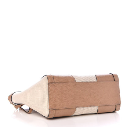 Gucci Linen Canvas Calfskin MIni Swing Top Handle Bag Natural 5 of 9