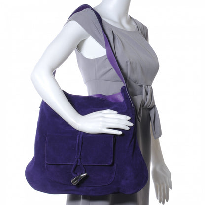 Burberry Suede Belsouk Horn Toggle Shoulder Bag Amethyst 6 of 13