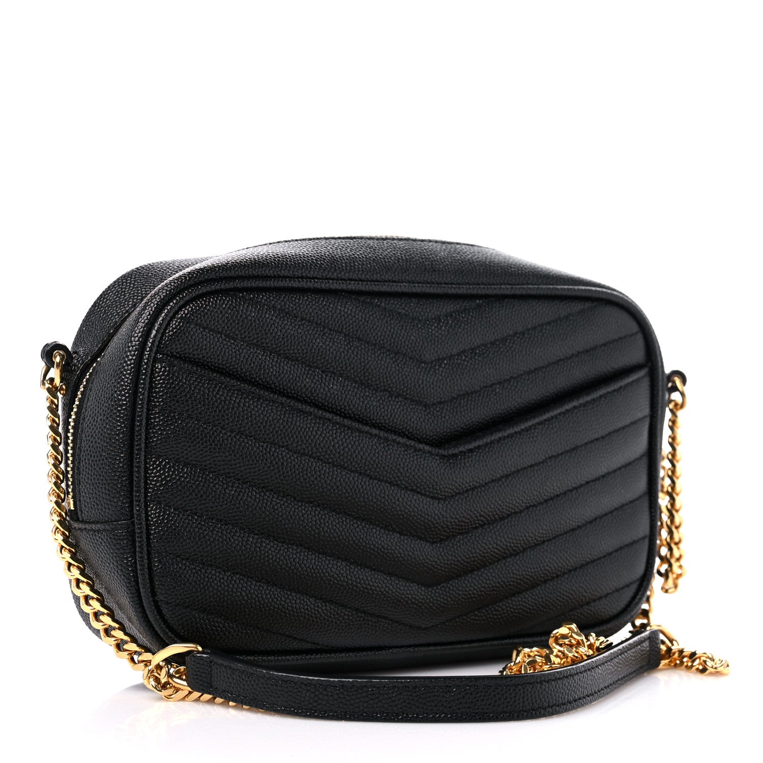 Saint Laurent Grain De Poudre Matelasse Monogram Mini Lou Camera Bag Black 2 of 8