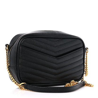 Saint Laurent Grain De Poudre Matelasse Monogram Mini Lou Camera Bag Black 2 of 8