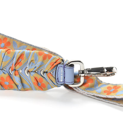 Fendi Calfskin Ribbon Lace Up Floral Strap You Blue 3 of 4