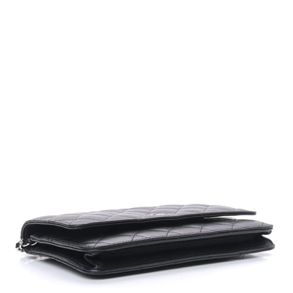 Chanel Lambskin Quilted Wallet On Chain WOC Black 3 of 10