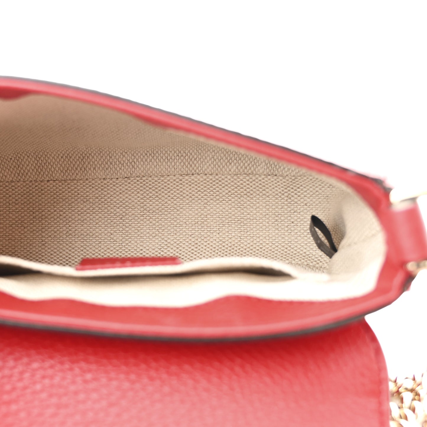 Pebbled Calfskin Small Soho Flap Crossbody Red
