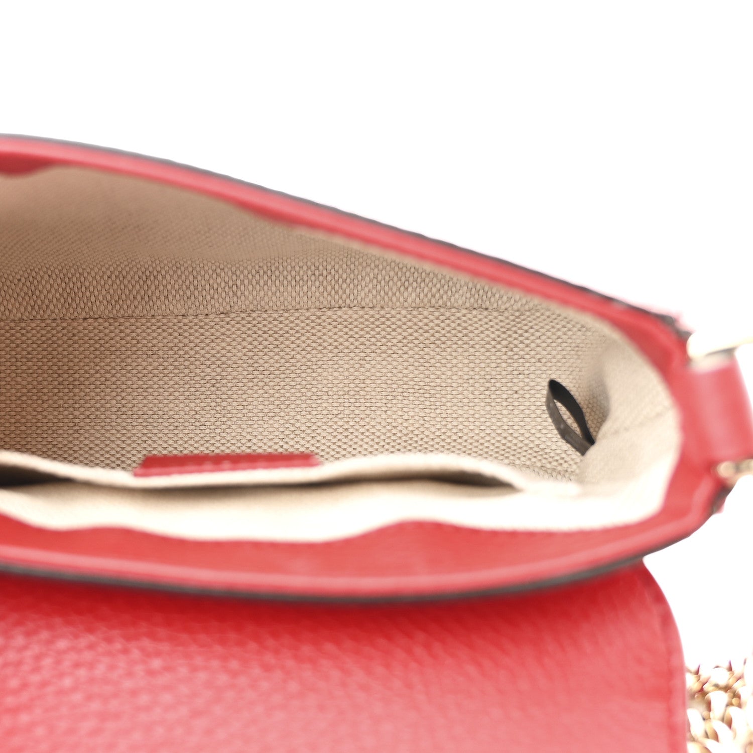 Gucci Pebbled Calfskin Small Soho Flap Crossbody Red 5 of 10