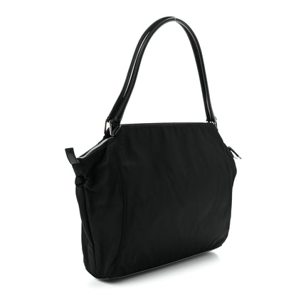 Prada Tessuto Nylon Calfskin Shoulder Bag Black 2 of 9