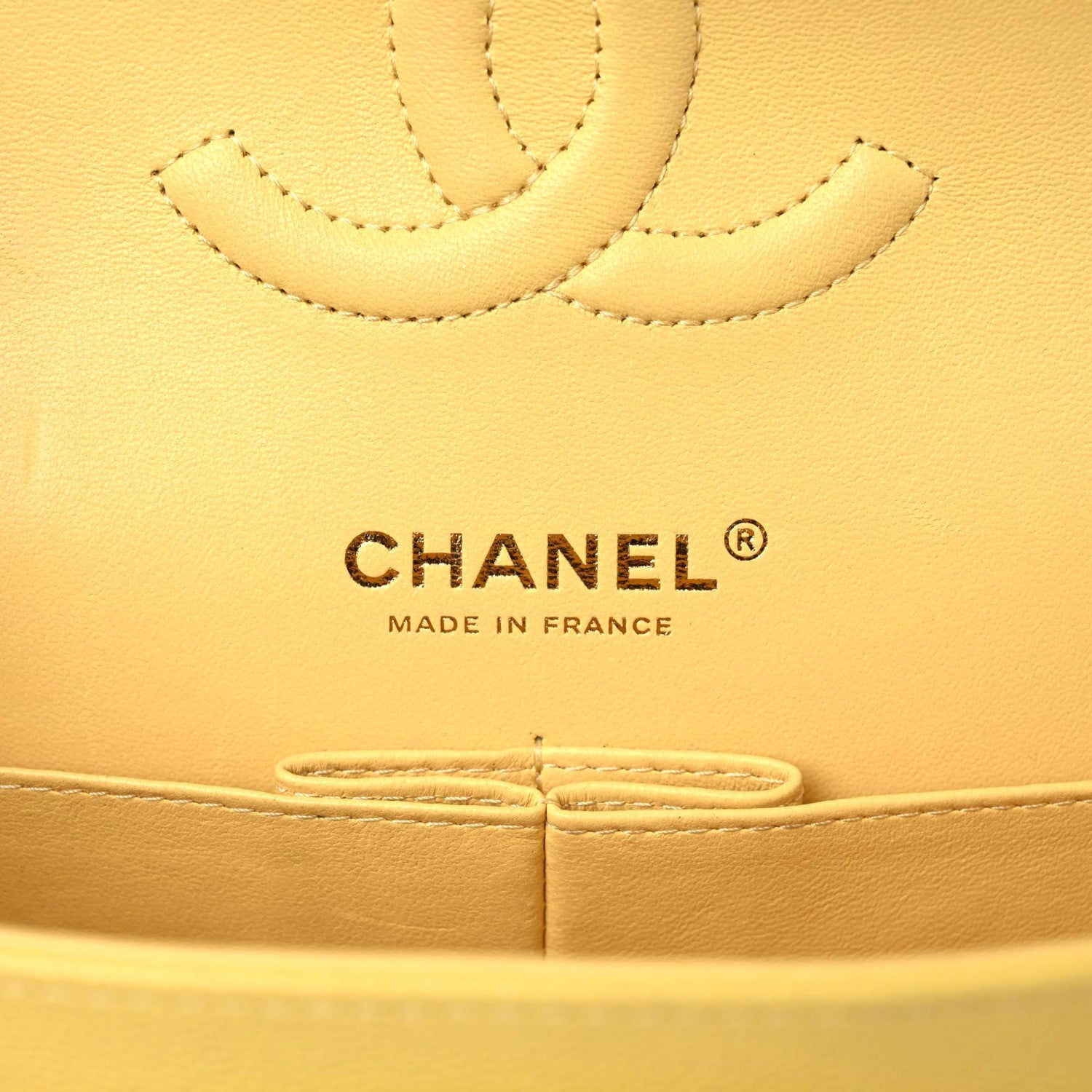 Chanel Caviar Quilted Medium Double Flap Yellow 14 of 20