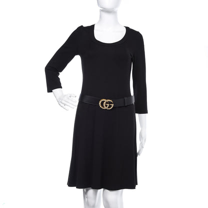 Gucci Moon Calfskin Pearl Double G 40mm Belt 95 38 Black Cream 2 of 6