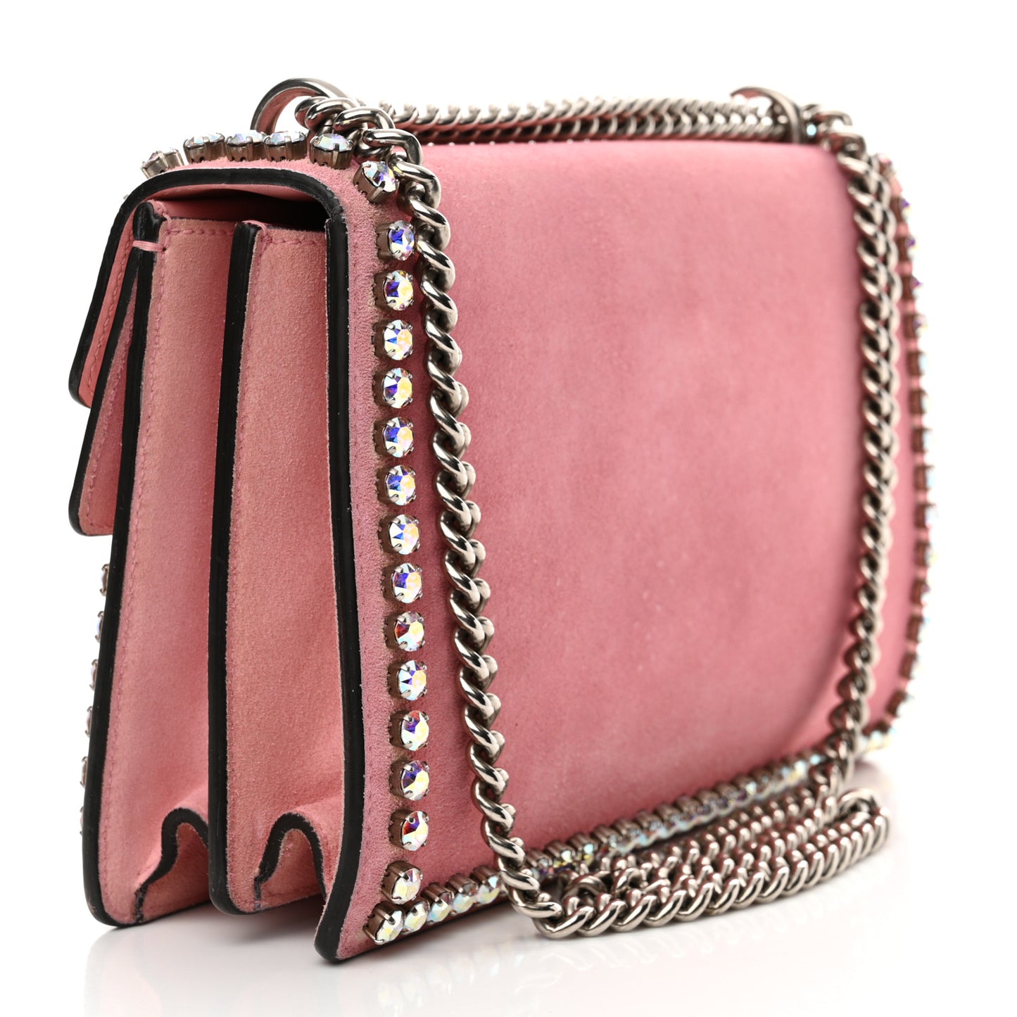 Suede Crystal Small Dionysus Shoulder Bag Peonia