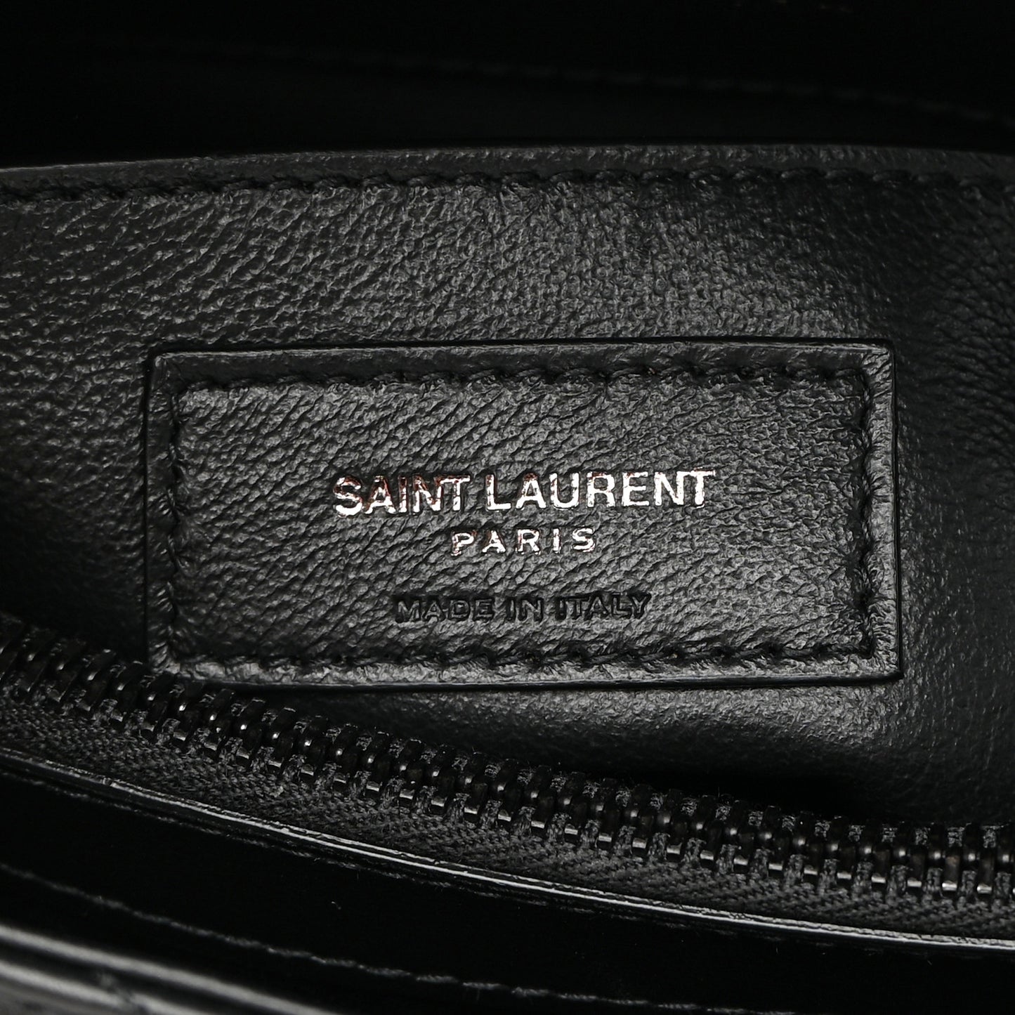 Calfskin Y Quilted Monogram Monochrome Small Loulou Chain Satchel Black
